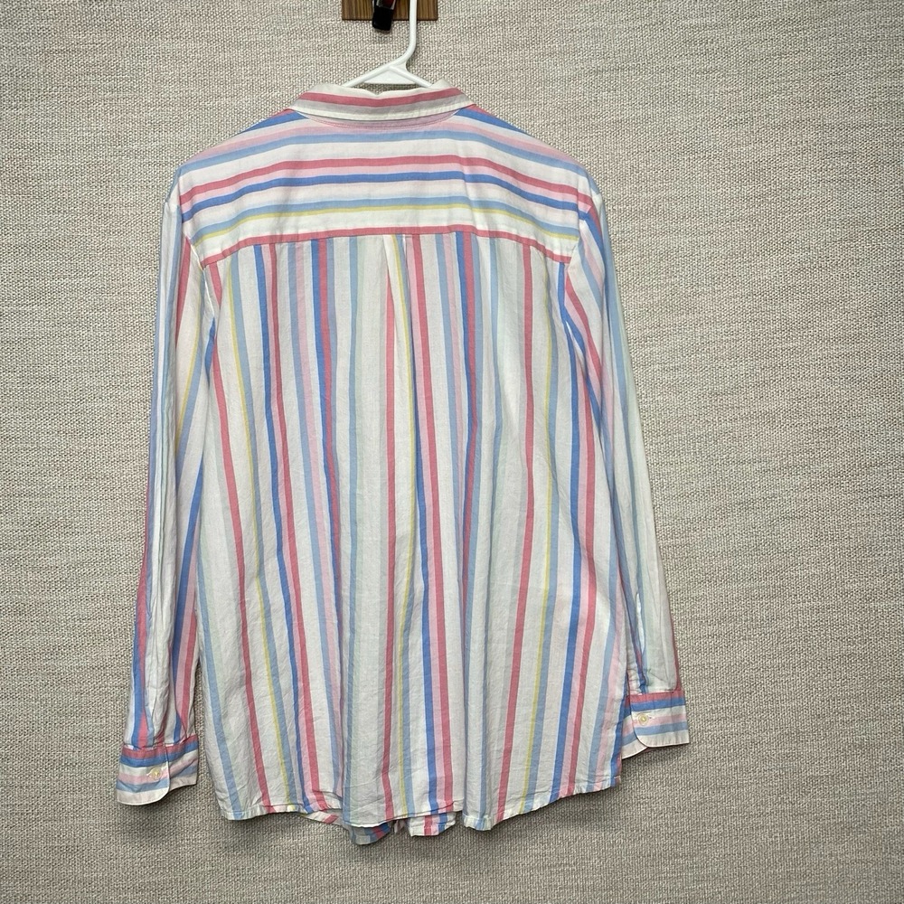 Joules Cornelia UK14 US10  Womens L/S Button Up Pastel Stripe Coastal Preppy - Picture 3 of 7